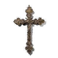 Spanish Silver-Gilt Cross with Corpus Christi