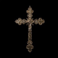 Spanish Silver-Gilt Cross with Corpus Christi