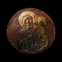 Post Medieval Silver-Gilt Altar Cross Roundel Pair