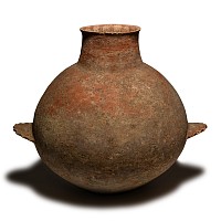 Large Holy Land Terracotta Storage Jar with Pie-Crust Handles