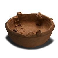 Western Asiatic Pottery Bowl with Two Idols