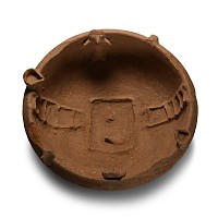 Western Asiatic Pottery Bowl with Two Idols