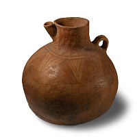 Very Large South East Asian Painted Pottery Jug