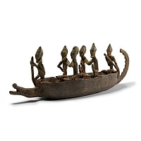 Cental African Bronze Boat with Figures