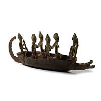 Cental African Bronze Boat with Figures