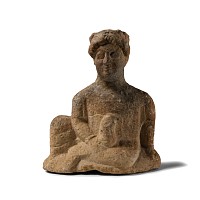 Cypriot Limestone Seated Apollo Figure
