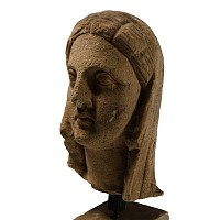 Cypriot Limestone Head of a Goddess