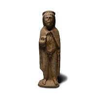 Cypro-Archaic Standing Limestone Male Scribe