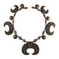 Viking Age Scandinavian Silver Lunar Pendant Necklace