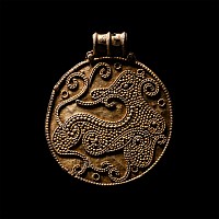 Viking Age Scandinavian Silver-Gilt Pendant with Regardant Beast