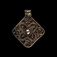 Viking Age Scandinavian Silver Filigree Lozenge-Shaped Pendant