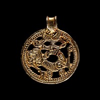 Viking Age Scandinavian Silver-Gilt Pendant with Jellinge Regardant Beast