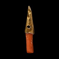 Roman Coral Set Gold Pendant