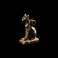 Egyptian Gold Goddess Bastet Cat Amulet
