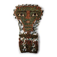 Egyptian Faience Beaded Mummy Mask with Sons of Horus