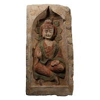 Chinese Northern Wei Painted Buddha Brick