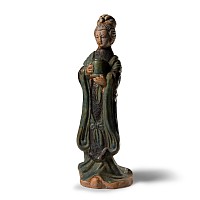 Chinese Qing Glazed Terracotta Female Figure