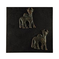 Luristan Bronze Horned Animal Attachment Pair