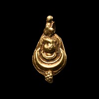 Roman Gold Lunar Pendant with Bust of Diana