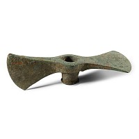 Large Luristan Bronze Socketted Axe-Adze