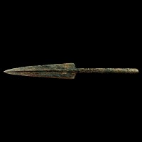 Large Marlik Type Bronze Socketted Spearhead with Blood Channels