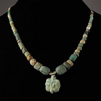 Egyptian Blue Faience Bead Necklace