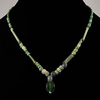 Roman Green Glass Bead Necklace String
