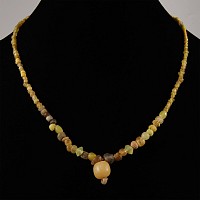 Western Asiatic Yellow Glass Bead Necklace String