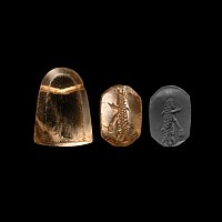 Neo-Bablyonian Rock Crystal Stamp Seal with Fish God