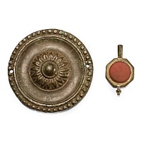 Post Medieval Bronze Mount and Watch Key