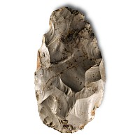 Large Stone Age 'Somme' White Knapped Flint Handaxe
