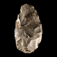 Large Stone Age 'Somme' White Knapped Flint Handaxe