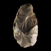 Large Stone Age 'Somme' White Knapped Flint Handaxe
