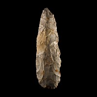 Elegant Stone Age 'Salisbury' Slender Grey Knapped Flint Adze