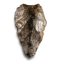 Stone Age 'Somme' Grey Speckled White Knapped Flint Handaxe