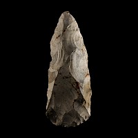 Stone Age 'Somme' Grey Speckled White Knapped Flint Axehead