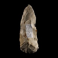 Stone Age 'Somme' Grey Speckled White Knapped Flint Axehead