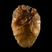 Attractive Stone Age 'Dordogne' Orange-Brown Chalcedony Bifacially Worked Handaxe