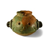 Egyptian Indurated Limestone Frog-Shaped Cosmetic Vessel
