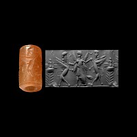 Western Asiatic Cylinder Seal with Combat Scene