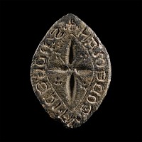 Medieval Lead Vesica-Shaped Seal Matrix for Robert Goodman