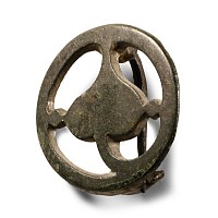 Roman Bronze Plate Brooch with Vine Leaf