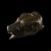 Roman Bronze Bear-Head Dagger Pommel