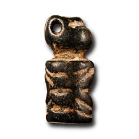 Mesopotamian Grey Stone Geometric Cylinder Pendant