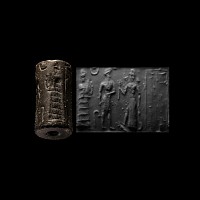 Old Babylonian Stone Cylinder Seal with Ishtar Presentation Scene