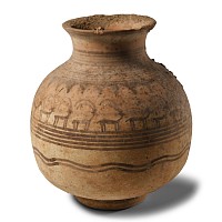 Western Asiatic Terracotta Storage Jar with Procession of Ibexes