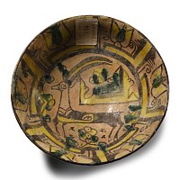 Nishapur Glazed Bowl with Ibex