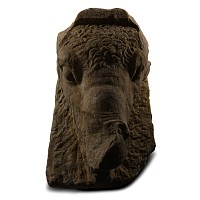 Large Roman Marble Bull's Head Sculpture