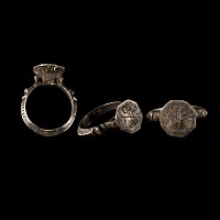 Post Medieval Silver Chi Rho Ring with Inscription