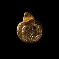 Byzantine Glass Medallion Pendant with Moses Hitting the Rock